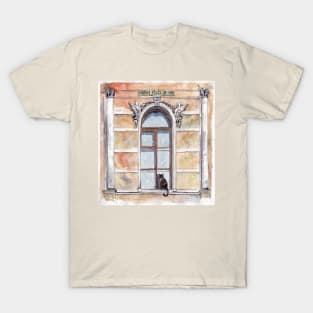 Odessa. Cat on the window. Ukraine. T-Shirt